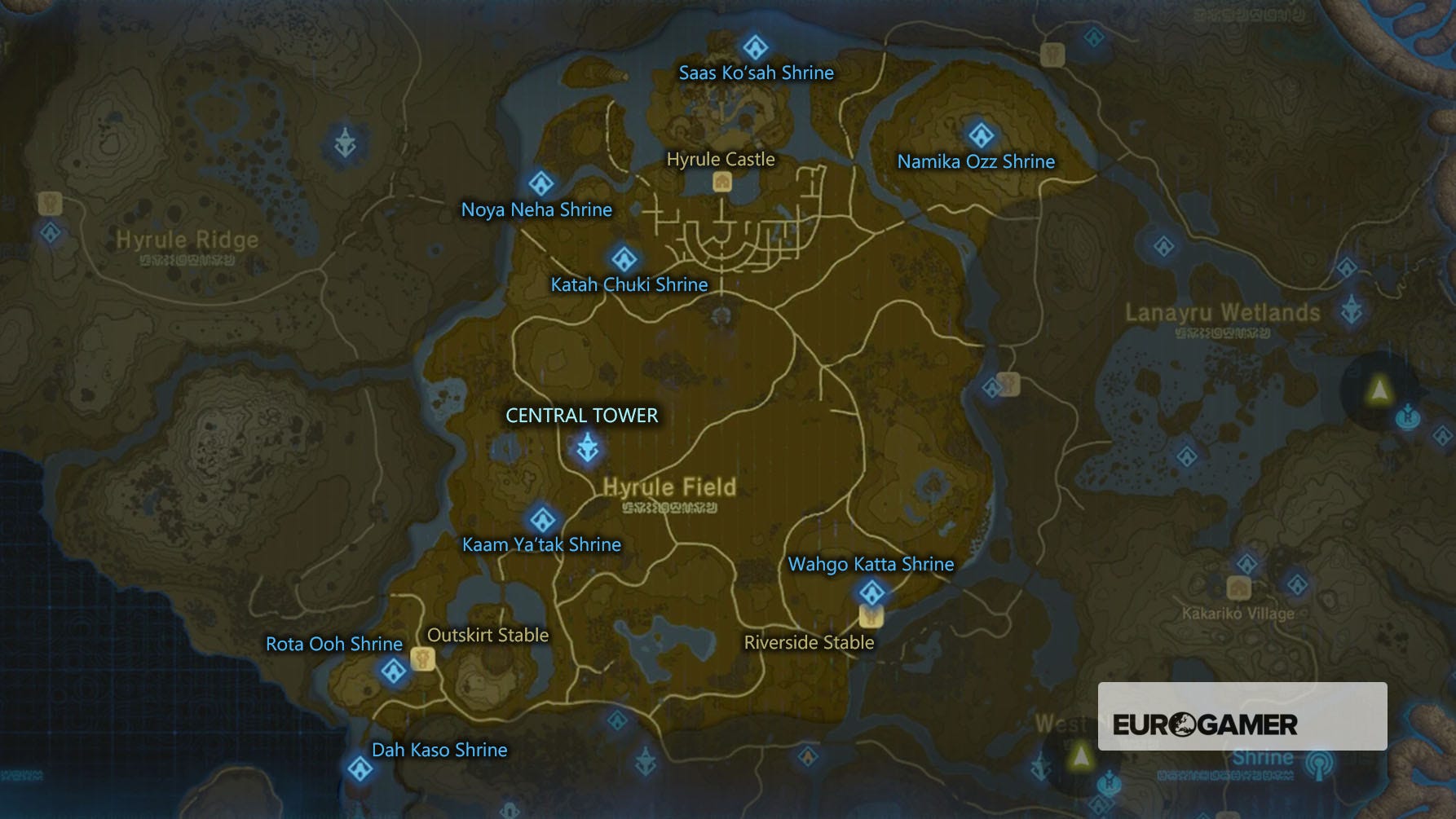 How To Get The Shrine Orb From Impa Zelda: Breath of the Wild Shrine locations, Shrine maps for all regions