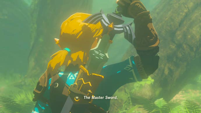 Link reveals the Master Sword on his back in Zelda: Tears of the Kingdom