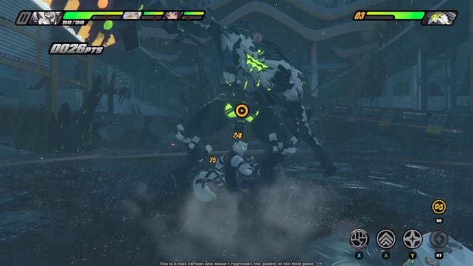 A fight against a massive Ethereal boss in Zenless Zone Zero.