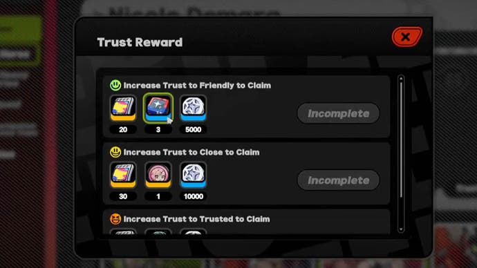 zenless zone zero agent trust level rewards