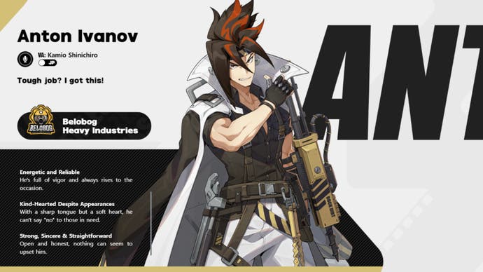 Zenless Zone Zero Anton Ivanov Hoyoverse Official Character Profile