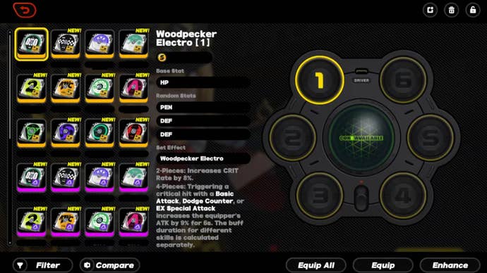 zenless zone zero drive disc agent equipment menu