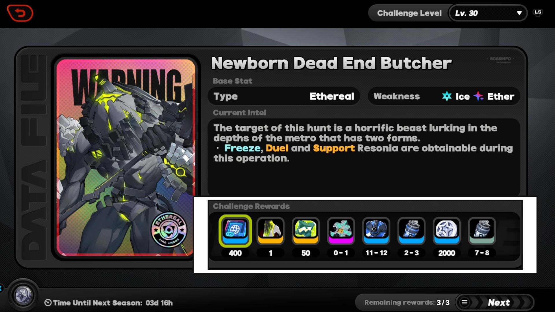 zenless zone zero notorious hunt completion rewards