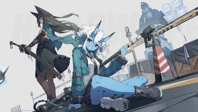 The characters Soukaku and Hoshimi Miyabi hang out in Zenless Zone Zero.