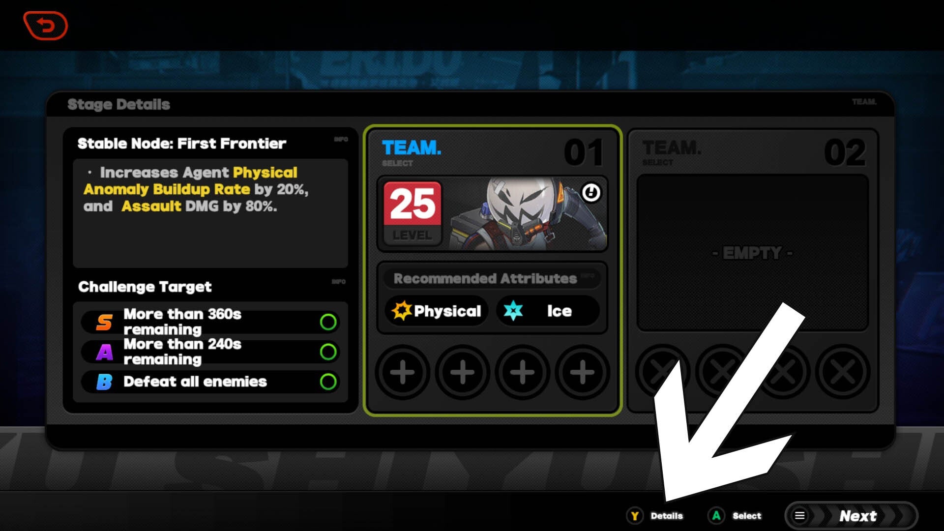 zenless zone zero shiyu defense stage enemy details option