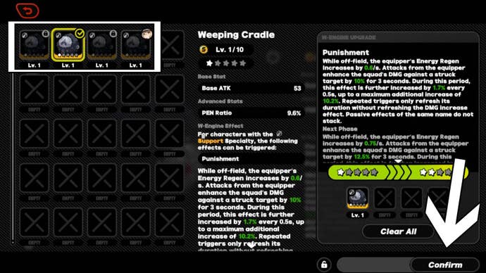 zenless zone zero upgrade wengine menu