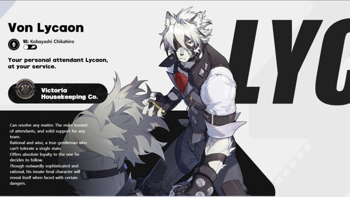 Zenless Zone Zero von Lycaon Hoyoverse Official Character Profile