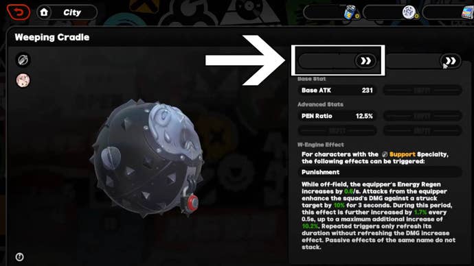 zenless zone zero w-engine screen modify menu button highlighted