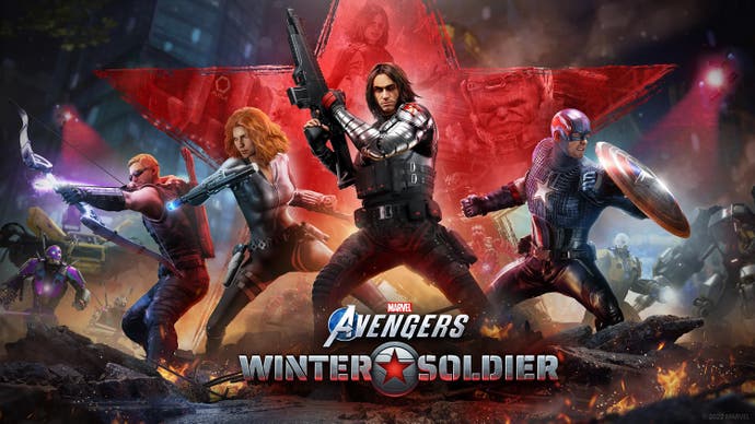 Grafika promująca debiut Zimowego Żołnierza w Marvel's Avengers