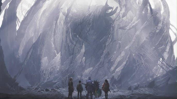 Zoa Shia in an icy cocoon in Monster Hunter Wilds.