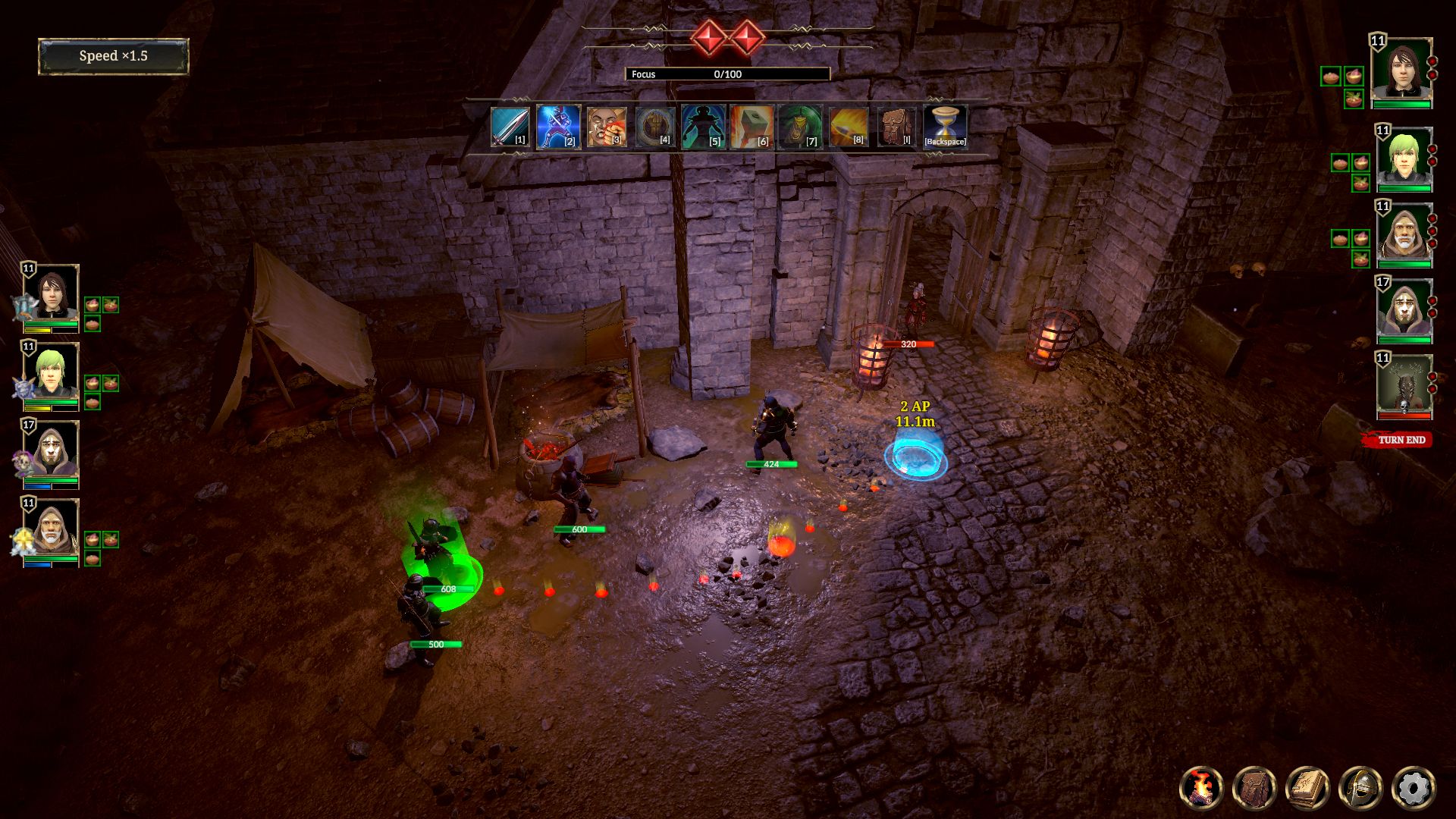 A fight against some skeletons in Zoria: Age Of Shattering - 3