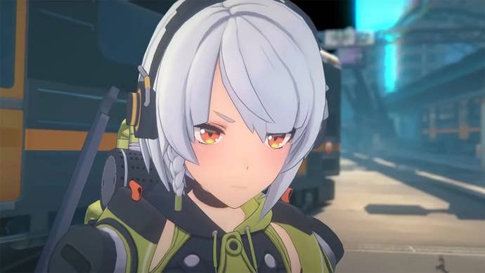 Anby from Zenless Zone Zero, taking cover in a Hollow