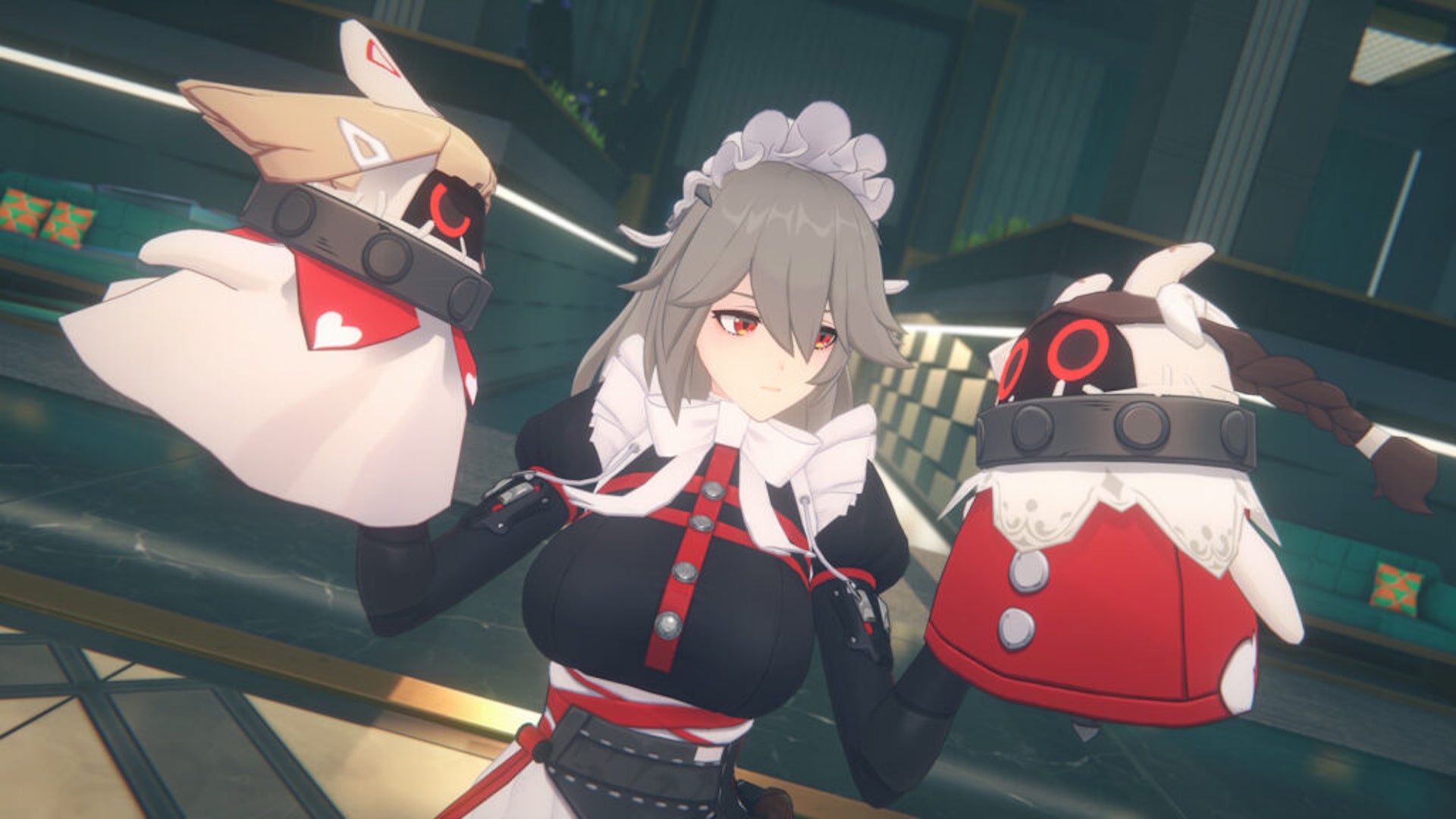 Rina from ZZZ, holding her two Bangboo dolls - 4