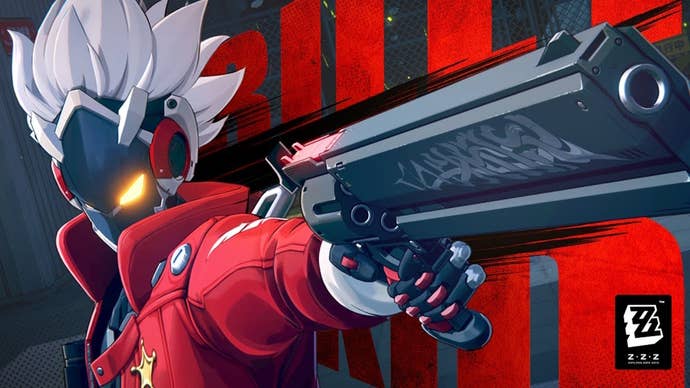 ZZZ’s Billy pointing one of his pistols at the camera