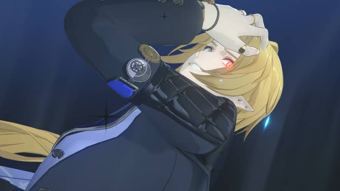 Hugo from ZZZ holding his hand to his forehead in a dramatic gesture