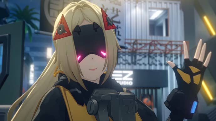 Trigger from ZZZ waving to a small child outside the screen
