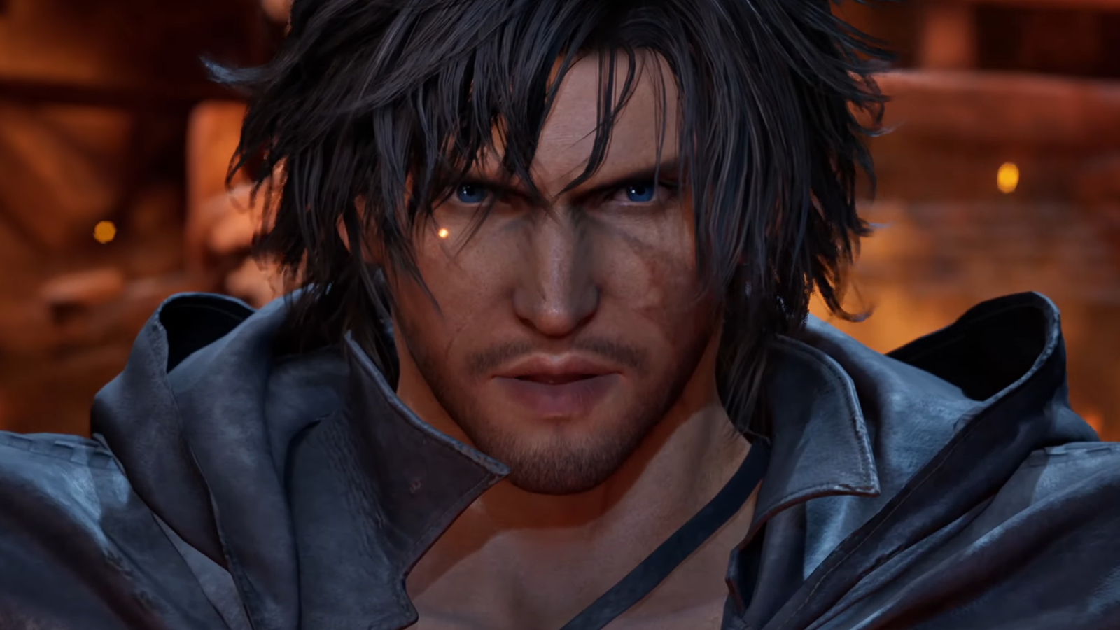 Tekken 8 trailer screenshot showing close up of Clive from Final Fantasy 16